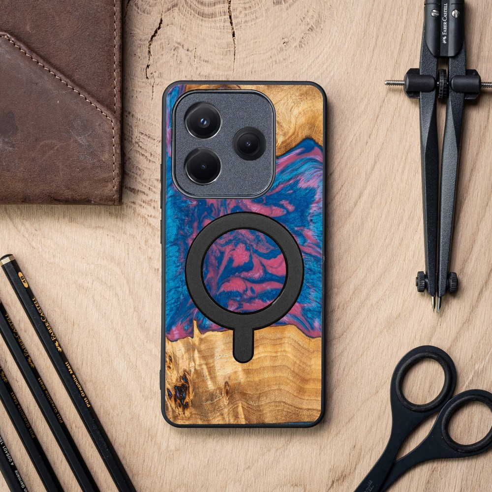 Etui Bewood Unique do Xiaomi Redmi Note 14 5G - Neons - Vegas z MagSafe (3)