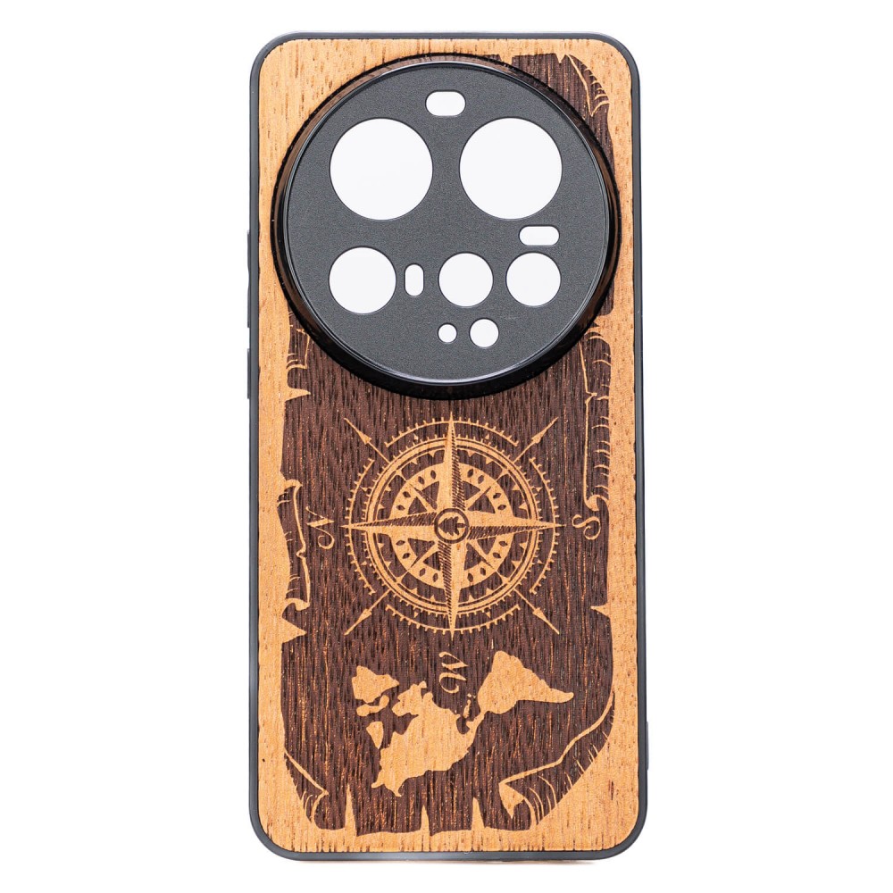 Drewniane Etui Bewood do Xiaomi 15 Ultra RÓŻA WIATRÓW MERBAU (1)