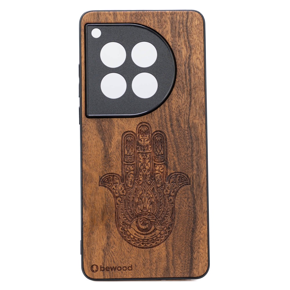 Drewniane Etui Bewood do OnePlus 12 HAMSA IMBUIA (1)