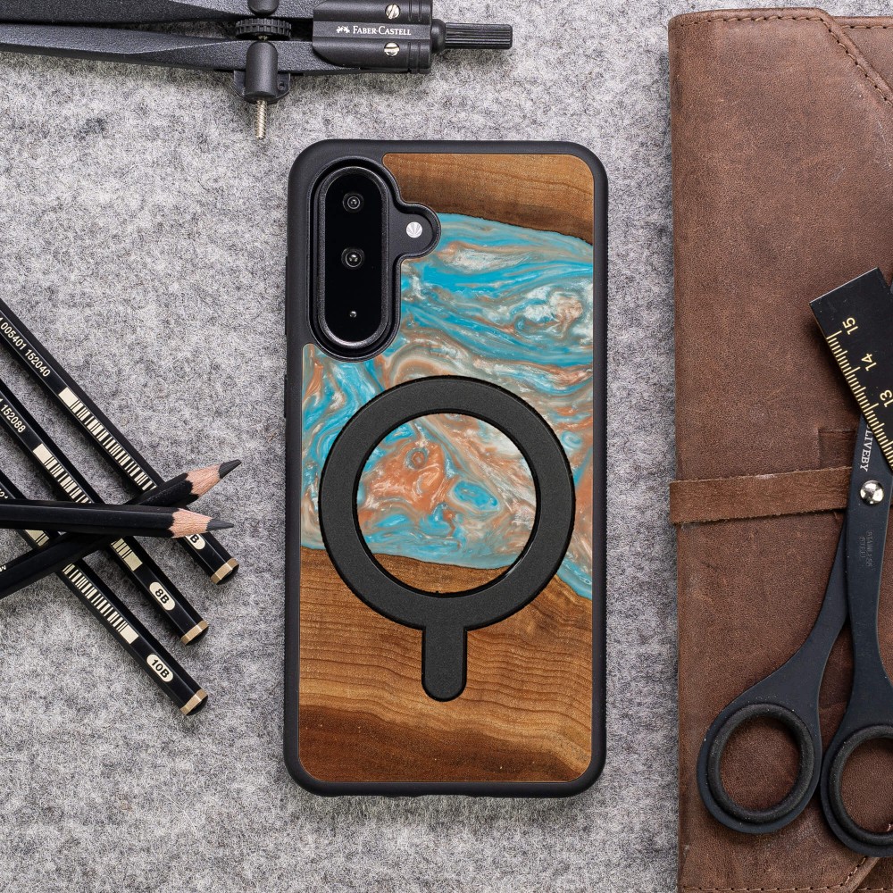 Etui Bewood Unique do Samsung Galaxy A56 5G - Planets - Saturn z MagSafe (3)