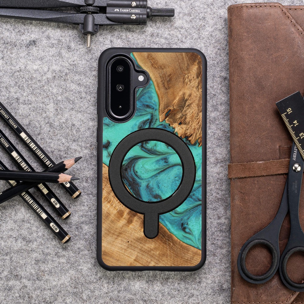 Etui Bewood Unique do Samsung Galaxy A36 5G - Turquoise z MagSafe (3)