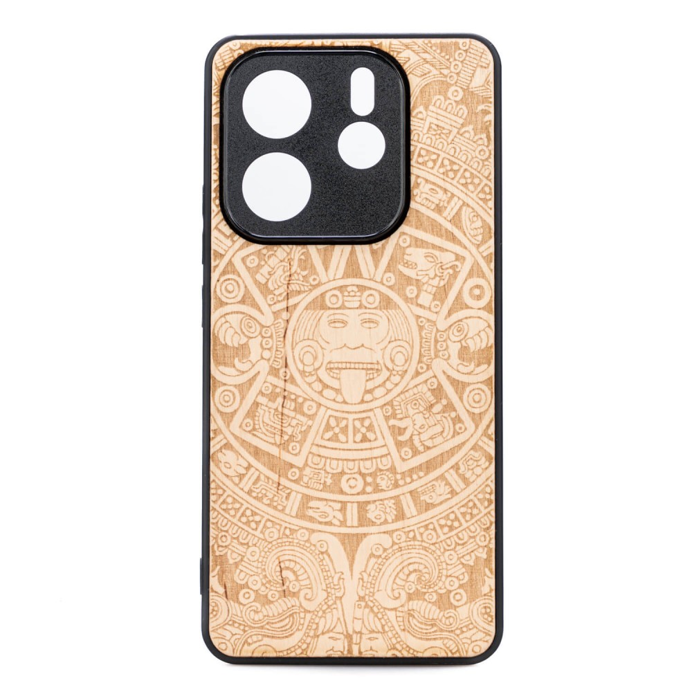 Drewniane Etui Bewood do Xiaomi Redmi Note 14 5G KALENDARZ AZTECKI ANIEGRE (1)
