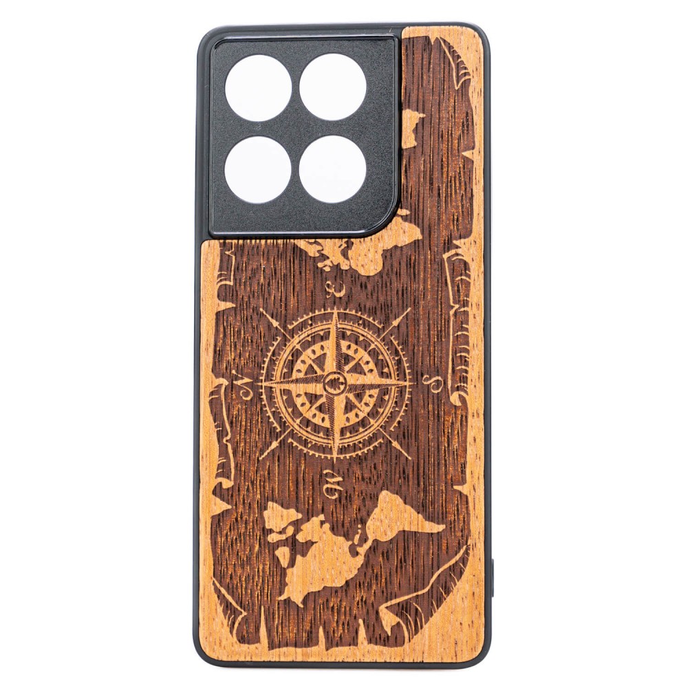 Drewniane Etui Bewood do Motorola Edge 60 / 60 Fusion 5G RÓŻA WIATRÓW MERBAU (1)