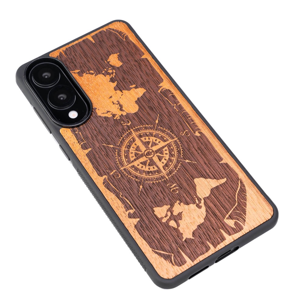 Drewniane Etui Bewood do Samsung Galaxy S25 Edge RÓŻA WIATRÓW MERBAU (2)