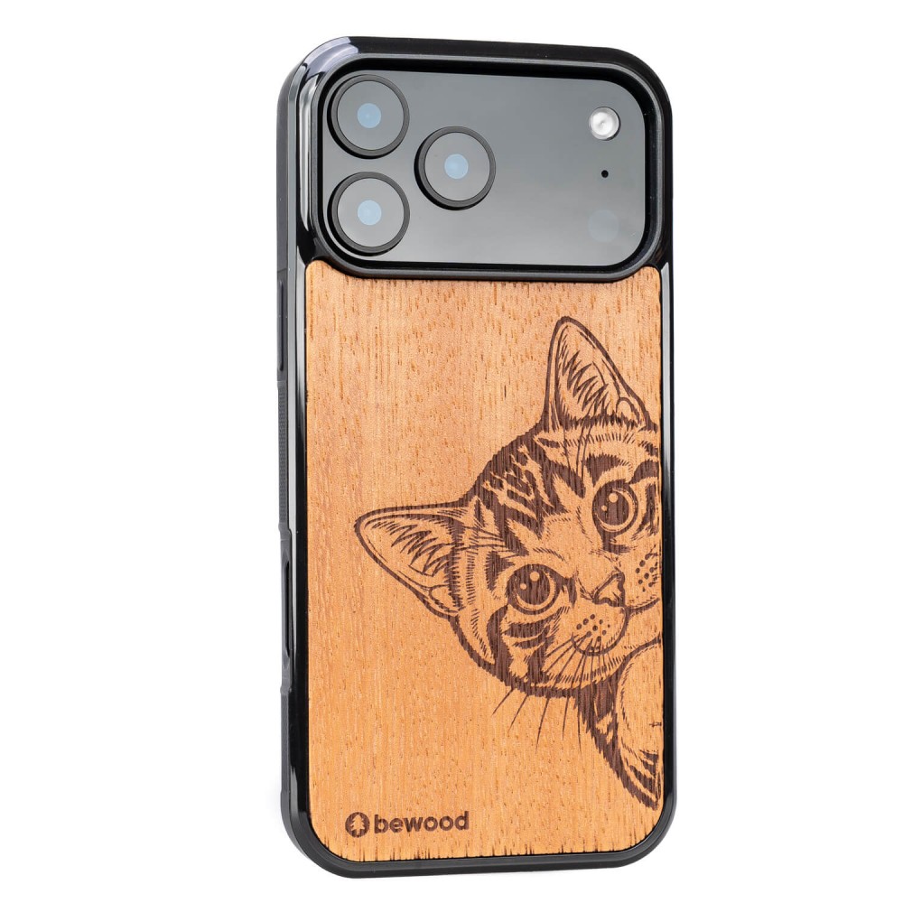 Drewniane Etui Bewood do iPhone 17 Pro MaxCAT LOVER MERBAU (2)