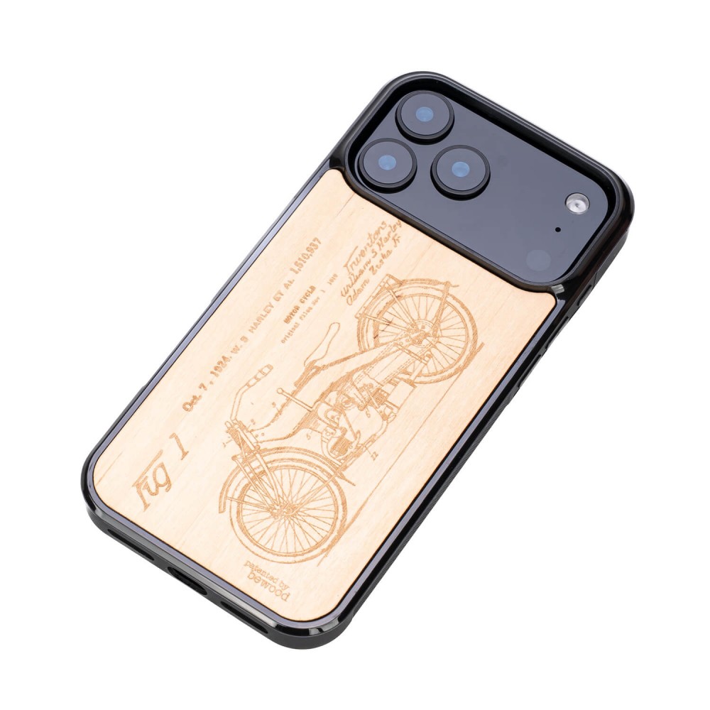 Drewniane Etui Bewood do iPhone 17 Pro Max HARLEY PATENT ANIEGRE (3)