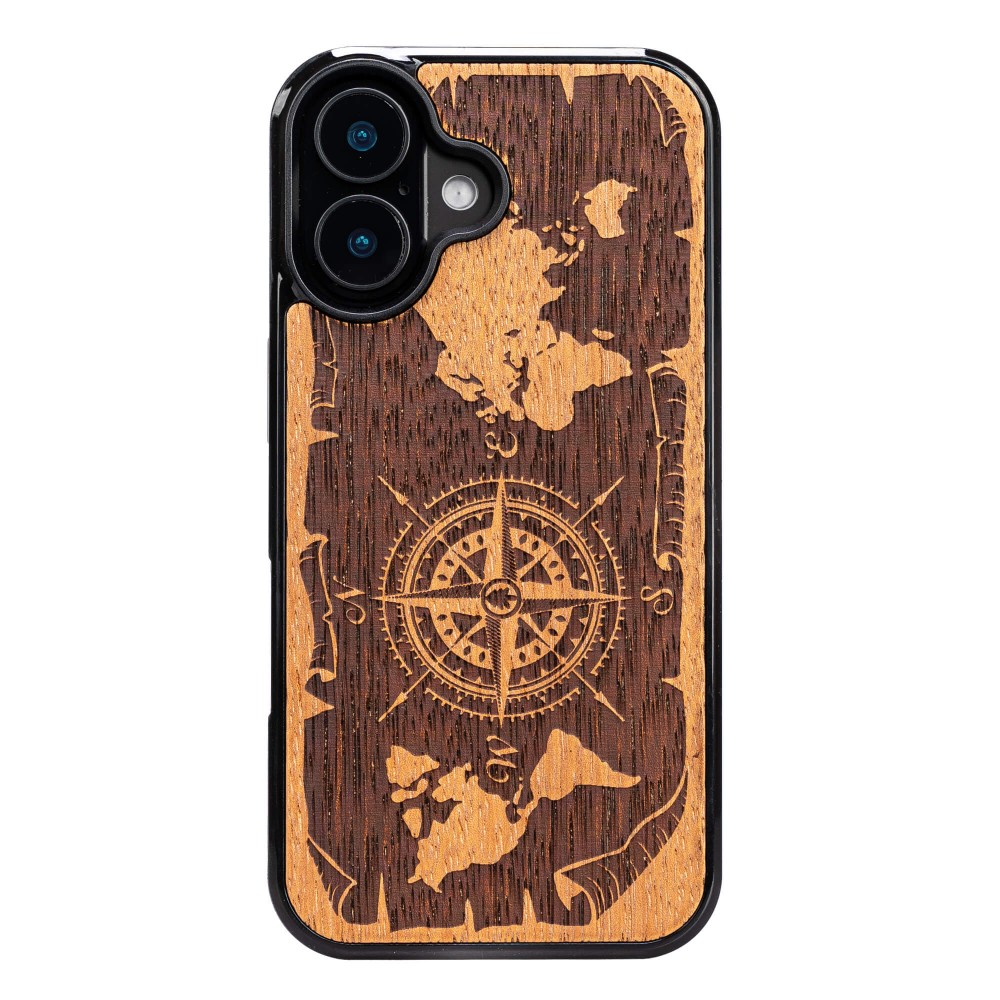 Drewniane Etui Bewood do iPhone 17 RÓŻA WIATRÓW MERBAU (1)