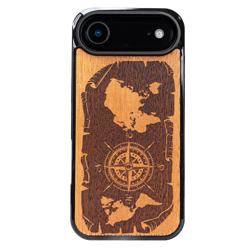 Drewniane Etui Bewood do iPhone Air RÓŻA WIATRÓW MERBAU (1)