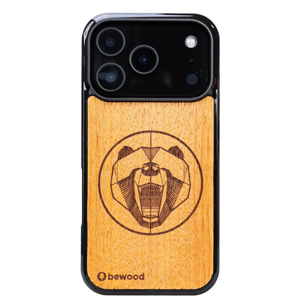 Drewniane Etui Bewood do iPhone 17 Pro NIEDŹWIEDŹ MERBAU (1)