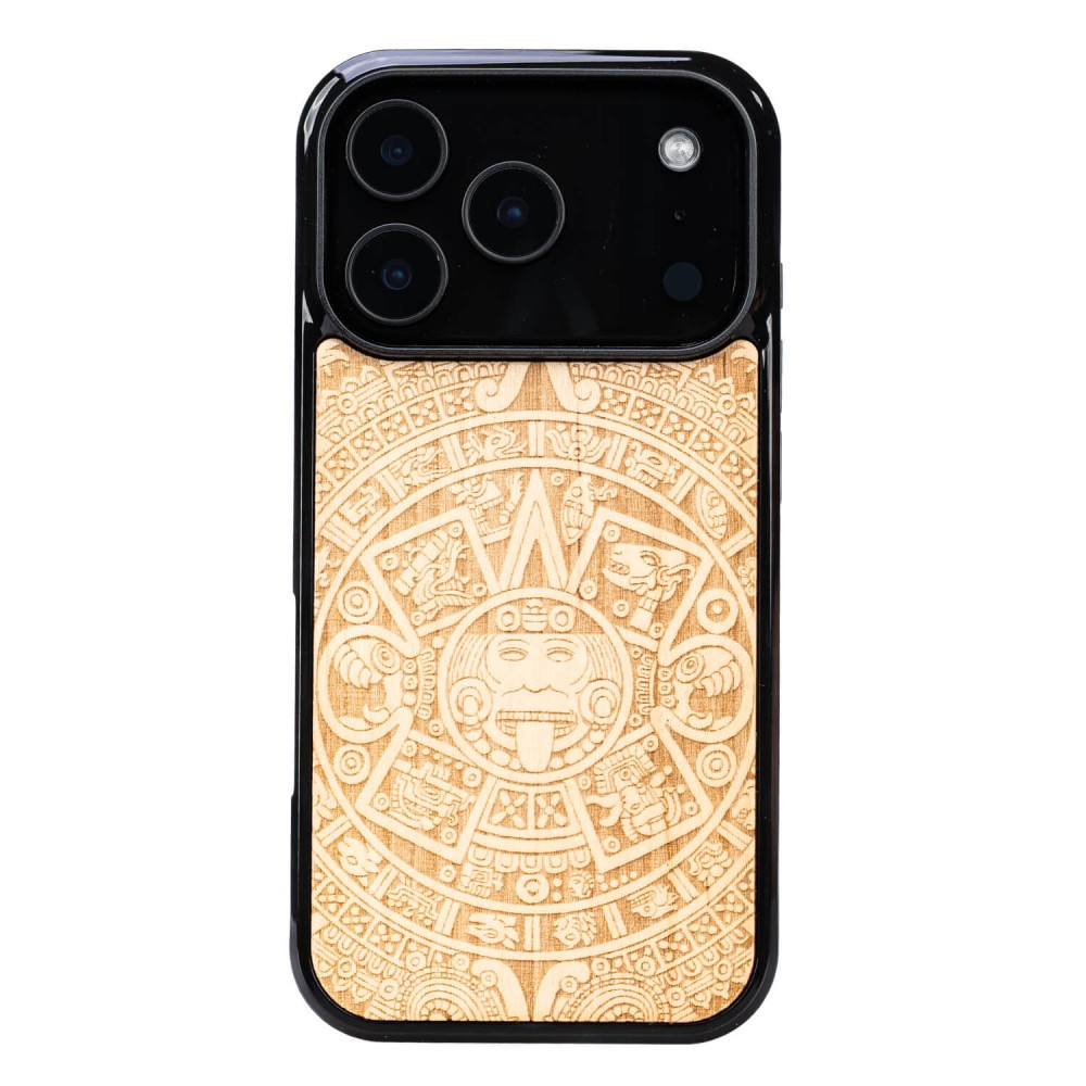 Drewniane Etui Bewood do iPhone 17 Pro KALENDARZ AZTECKI ANIEGRE (1)