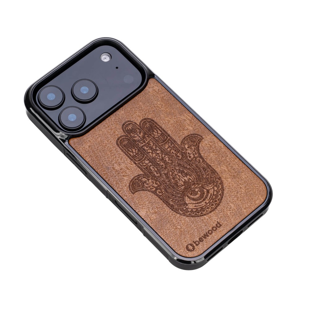 Drewniane Etui Bewood do iPhone 17 Pro HAMSA IMBUIA (3)