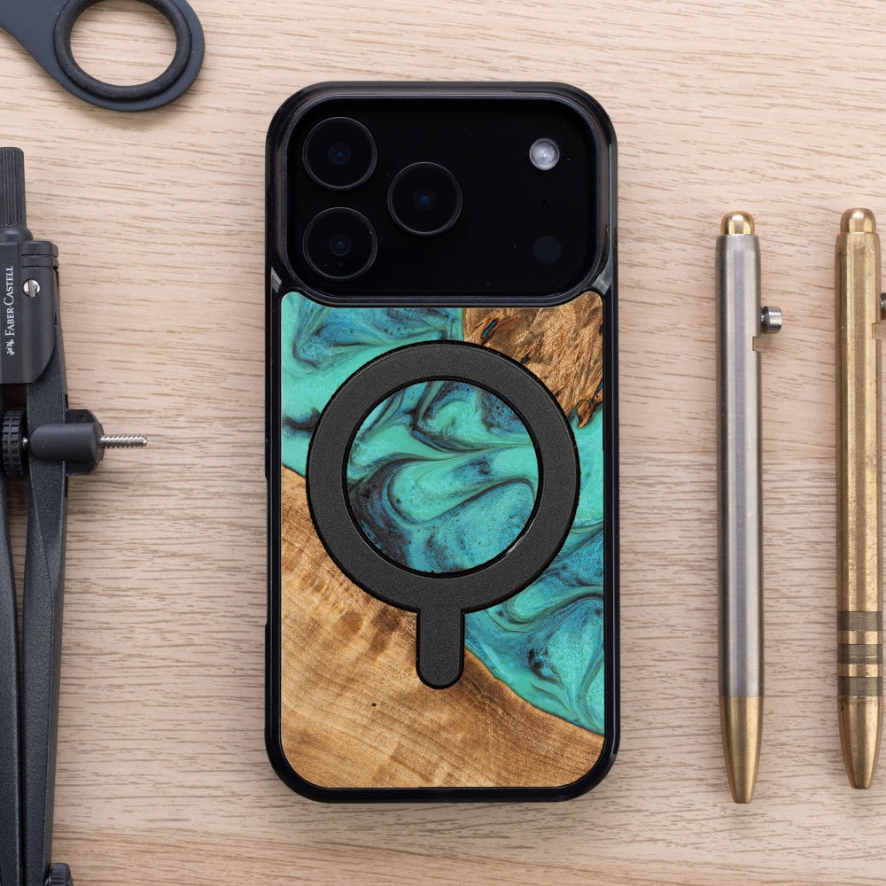 Bewood Resin Case for Apple iPhone 17 Pro - Turquoise with MagSafe (5)