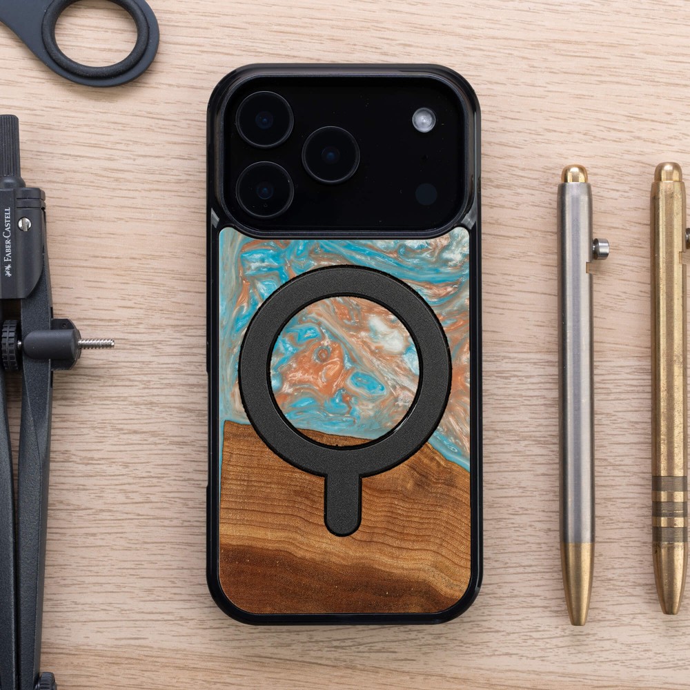 Etui Bewood Unique do iPhone 17 Pro - Planets - Saturn z MagSafe (4)