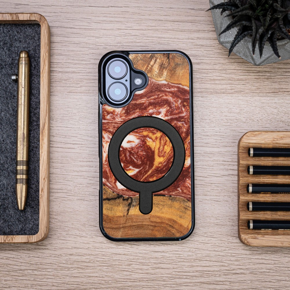 Etui Bewood Unique do iPhone 17 - Planets - Mars z MagSafe (4)