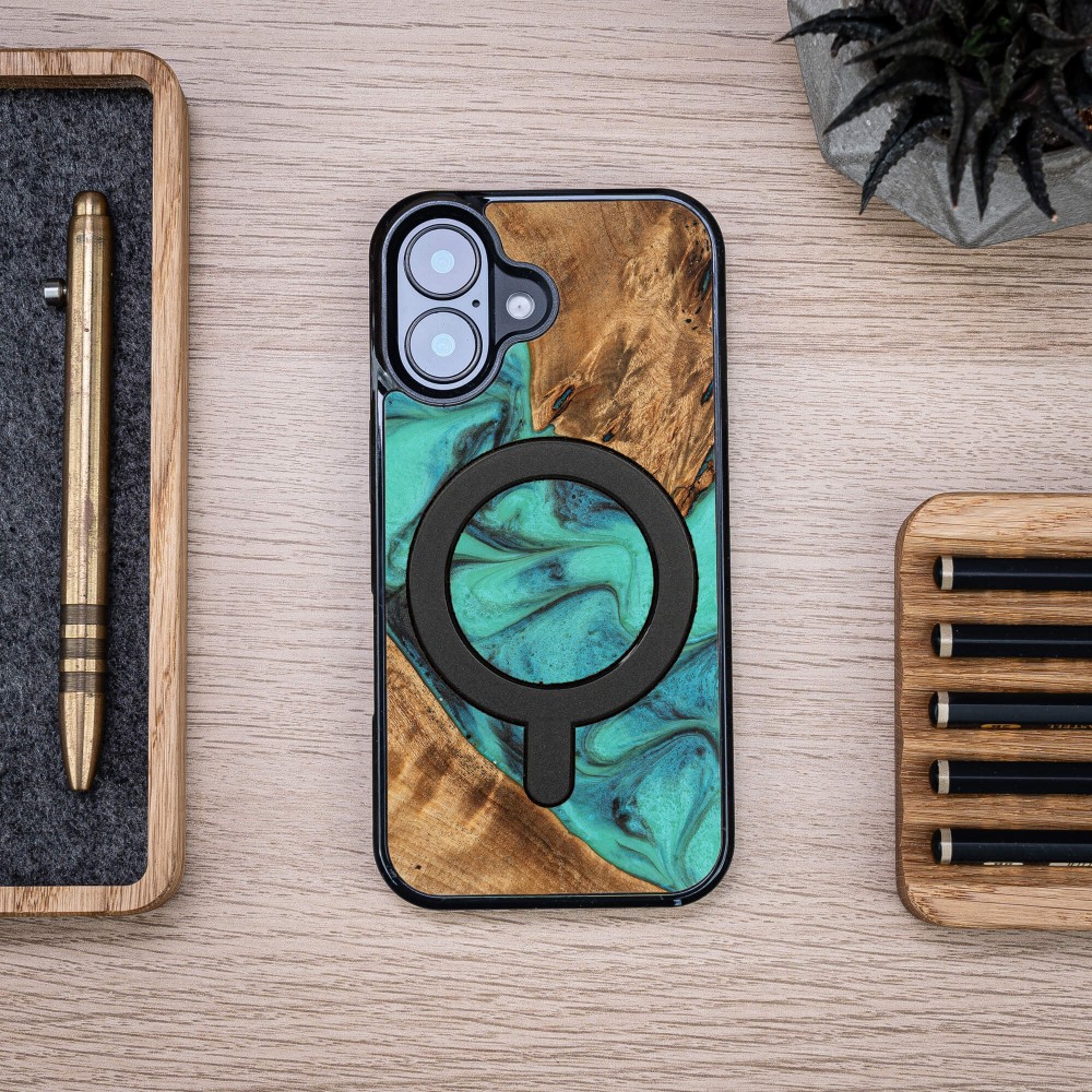 Bewood Resin Case for Apple iPhone 17 - Turquoise with MagSafe (4)