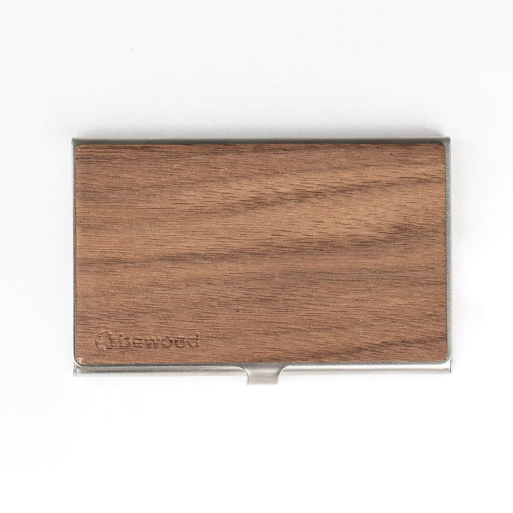 Business Card Holder Inox American Walnut (2)