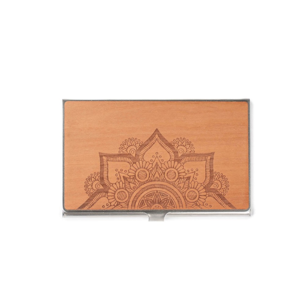 Drewniany Wizytownik Bewood Inox Mandala Jabłoń (2)