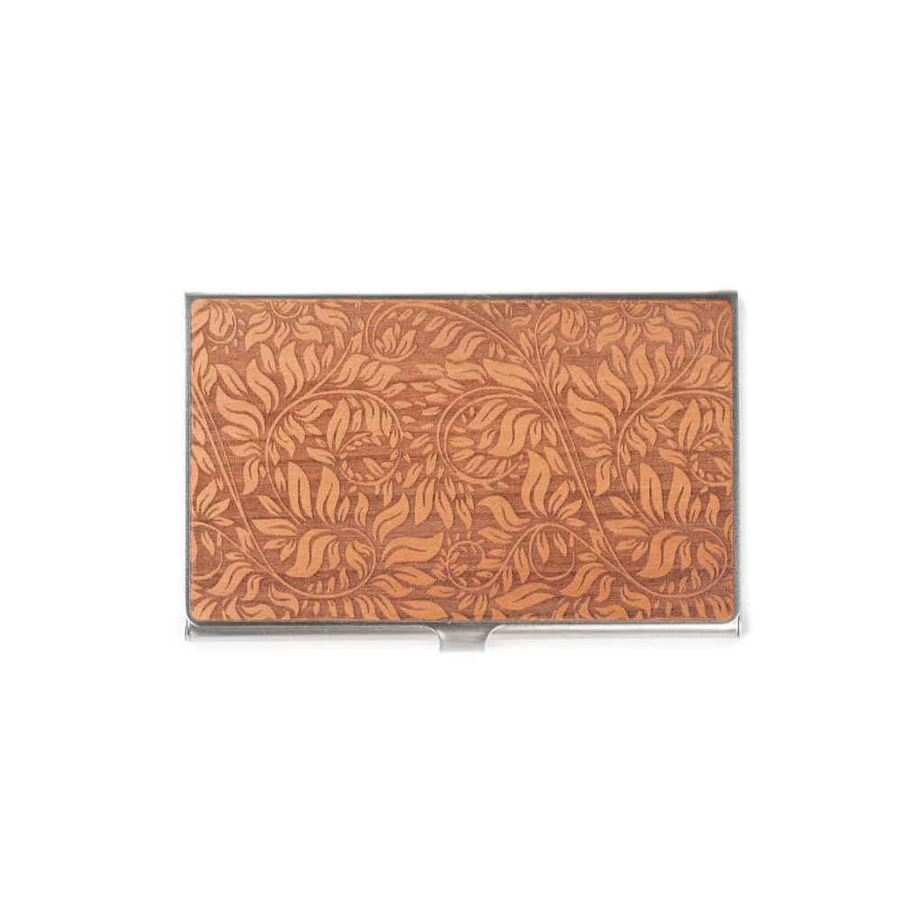 Drewniany Wizytownik Bewood Inox Liście Jabłoń (2)