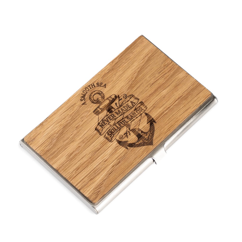 Drewniany Wizytownik Bewood Inox Kotwica Dąb (1)