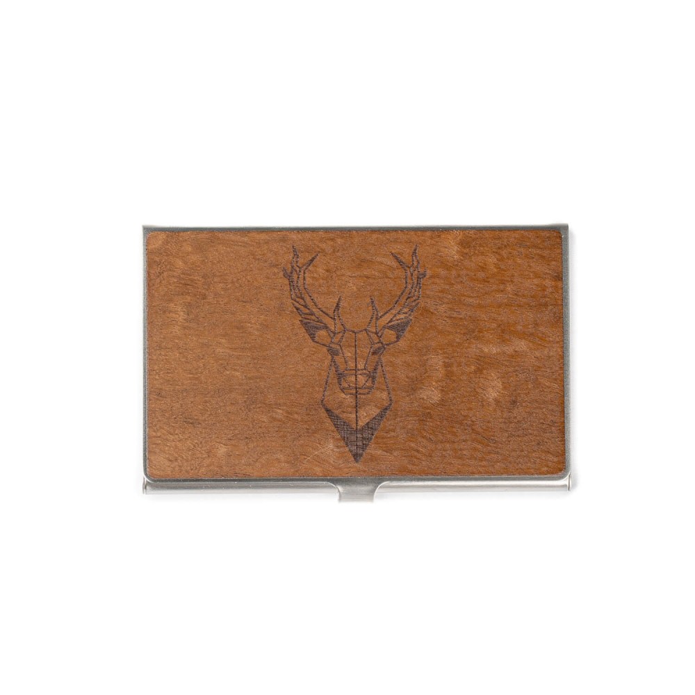 Business Card Holder Inox Deer Imbuia (2)