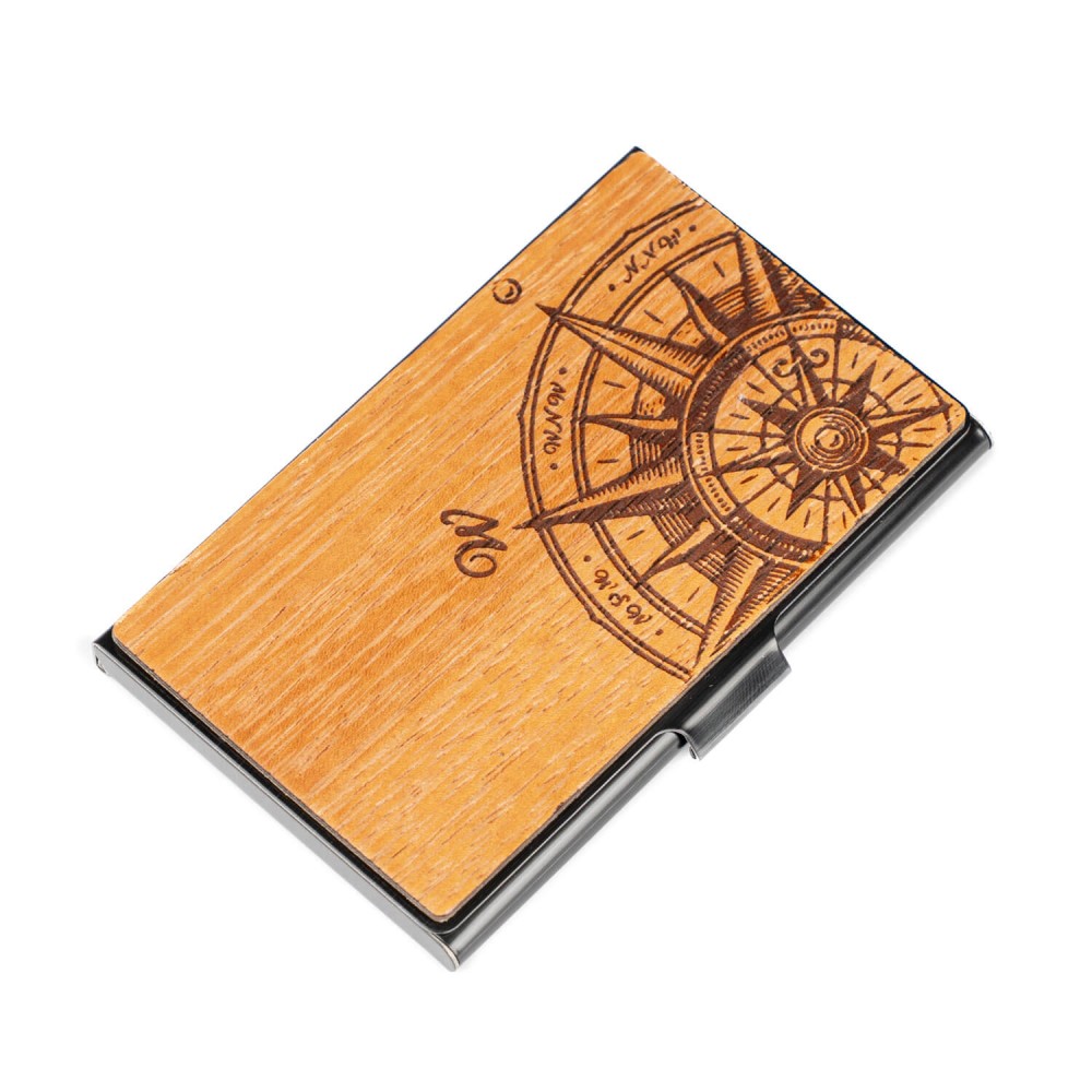 Drewniany Wizytownik Bewood Black Traveler Merbau (1)