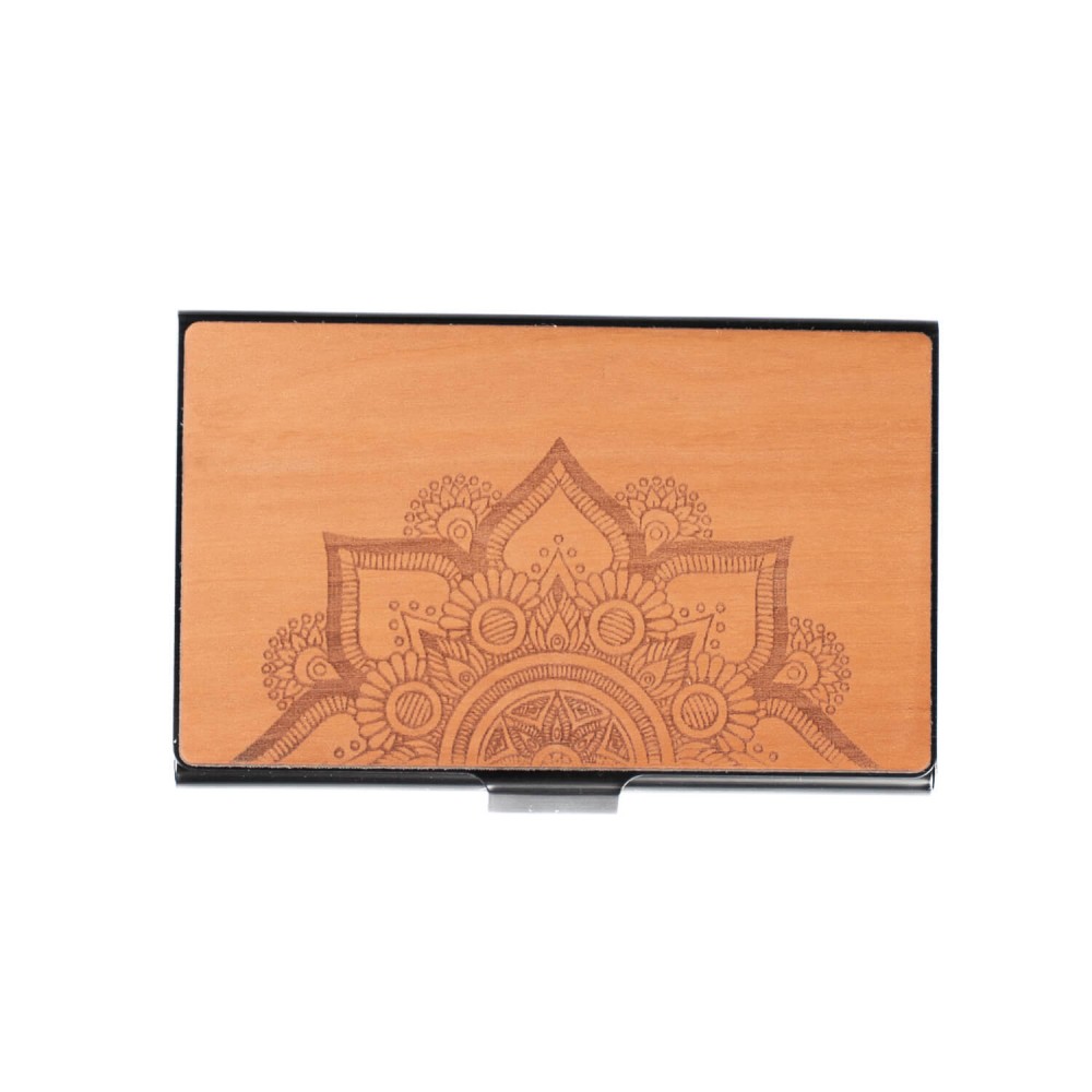 Drewniany Wizytownik Bewood Black Mandala Jabłoń (2)