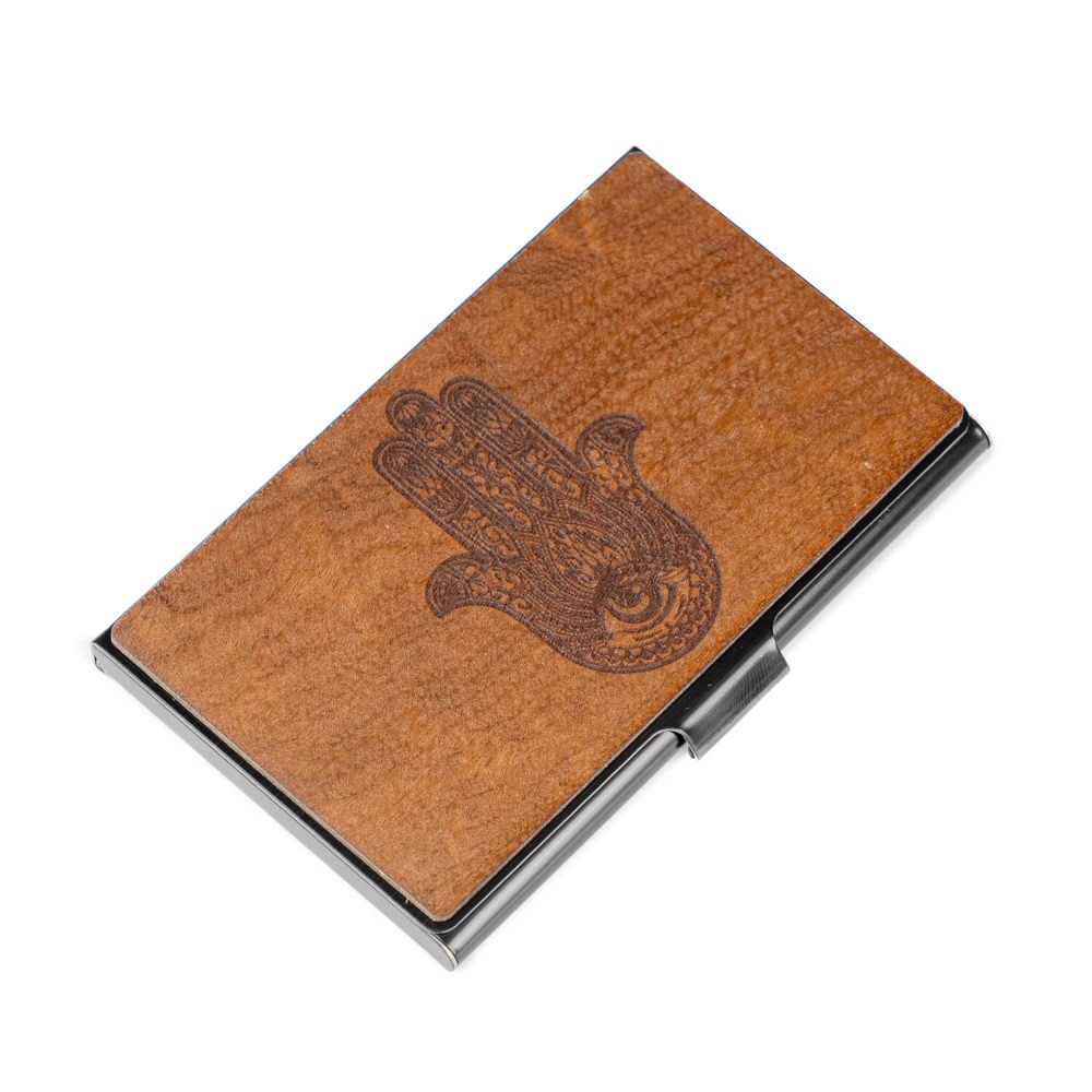 Drewniany Wizytownik Bewood Black Hamsa Imbuia (1)
