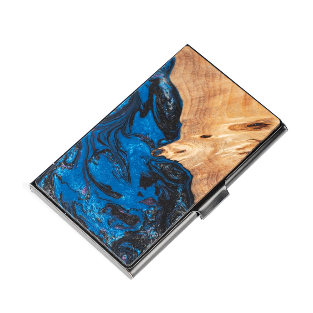 Business Card Holder Black Bewood Unique - Planets - Neptun (1)