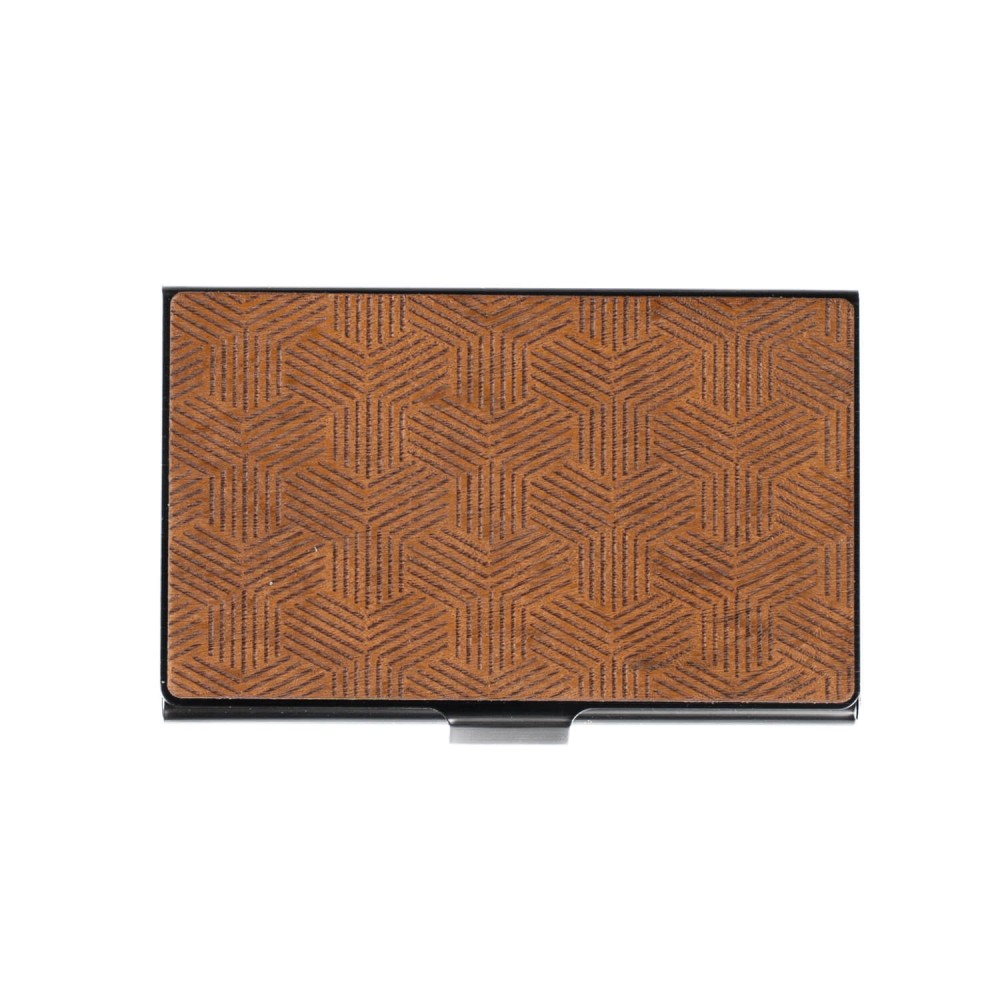 Drewniany Wizytownik Bewood Black Hexagon Imbuia (2)