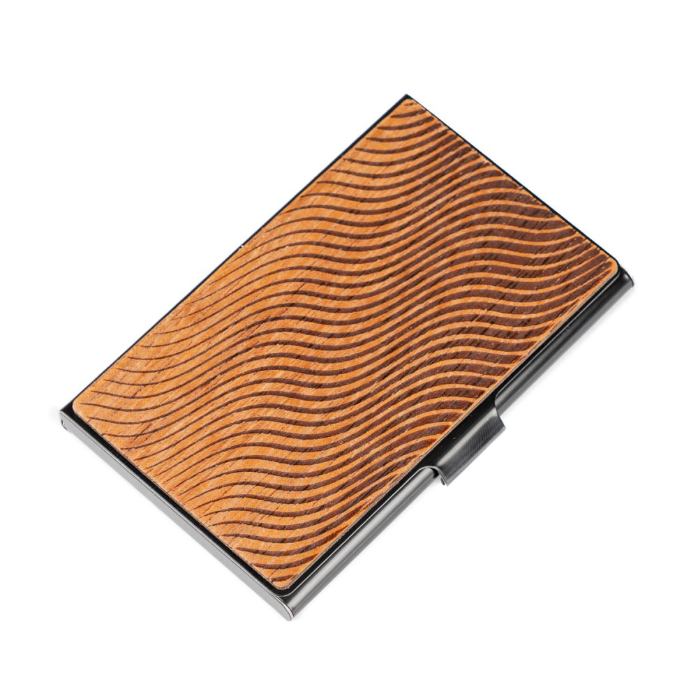 Drewniany Wizytownik Bewood Black Fale Merbau (1)