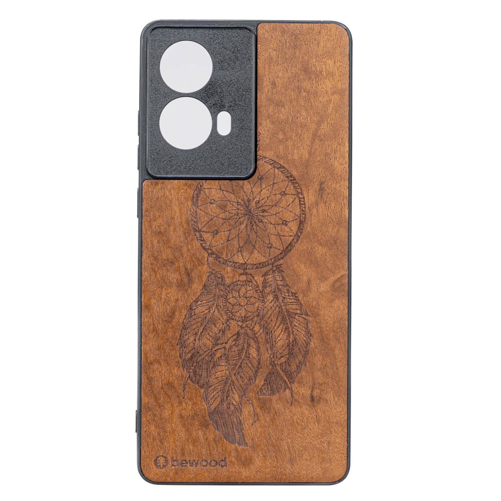 Drewniane Etui Bewood do Motorola G85 5G ŁAPACZ SNÓW IMBUIA (1)