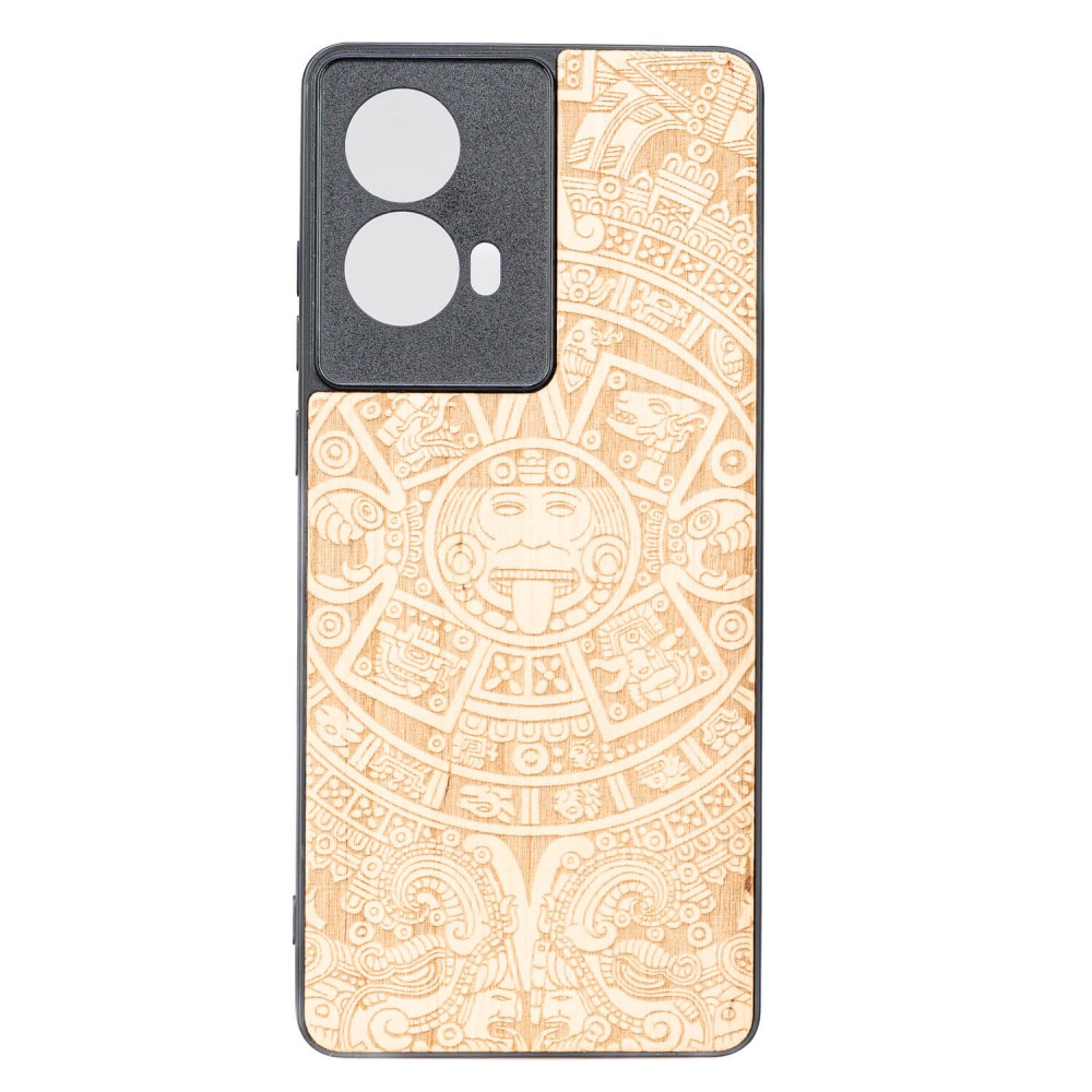 Drewniane Etui Bewood do Motorola G85 5G KALENDARZ AZTECKI ANIEGRE (1)