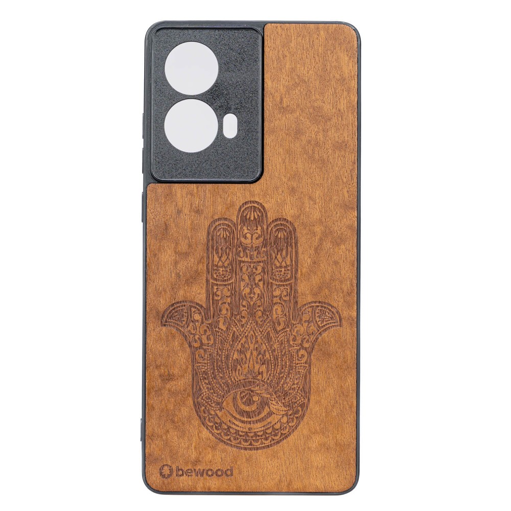 Drewniane Etui Bewood do Motorola G85 5G HAMSA IMBUIA (1)