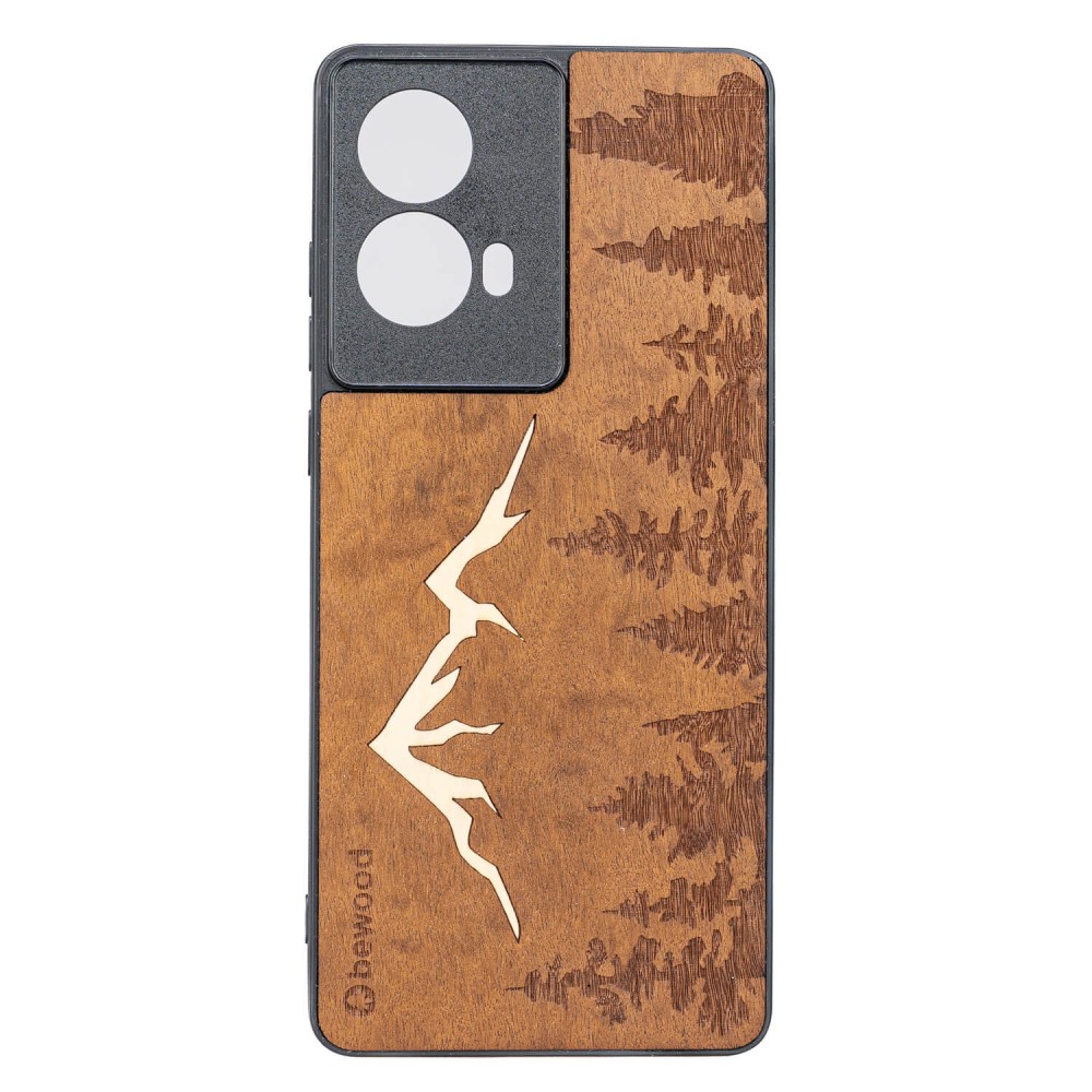 Drewniane Etui Bewood do Motorola G85 5G GÓRY IMBUIA (1)