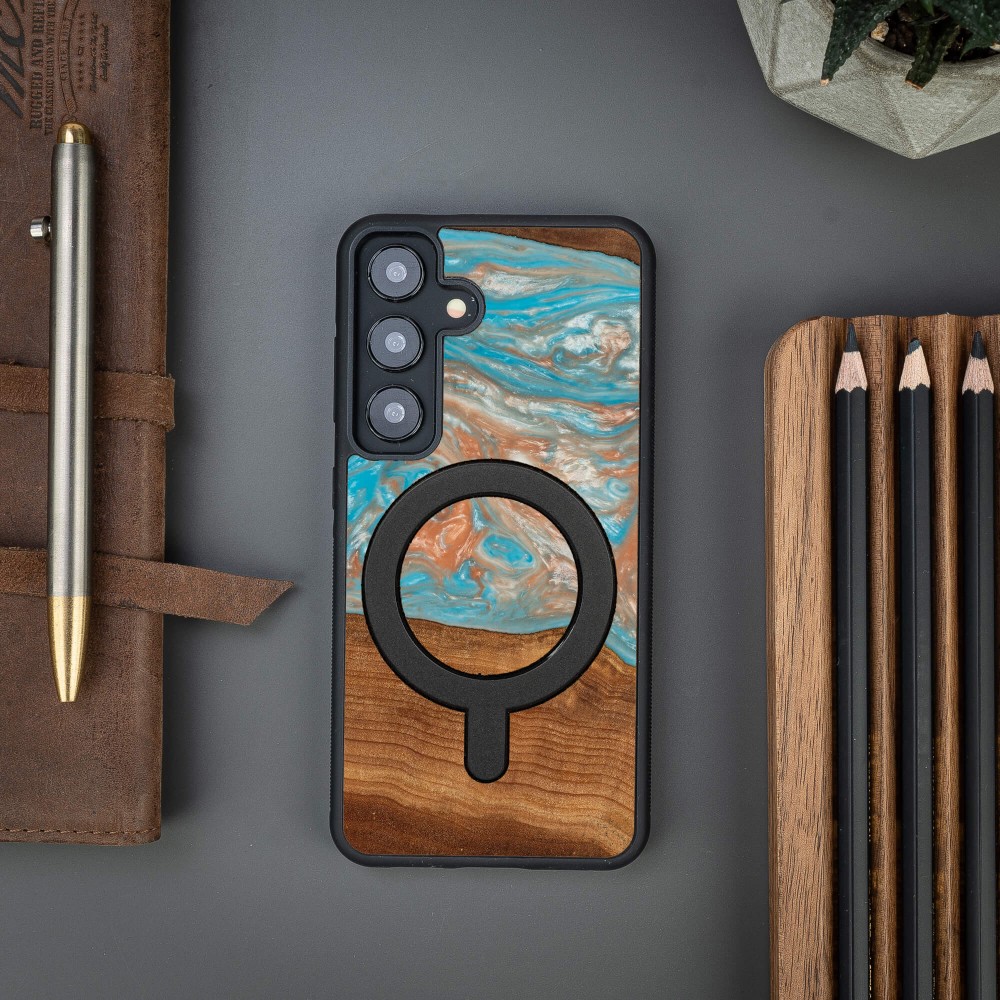 Etui Bewood Unique do Samsung Galaxy S25 FE 5G - Planets - Saturn z MagSafe (3)