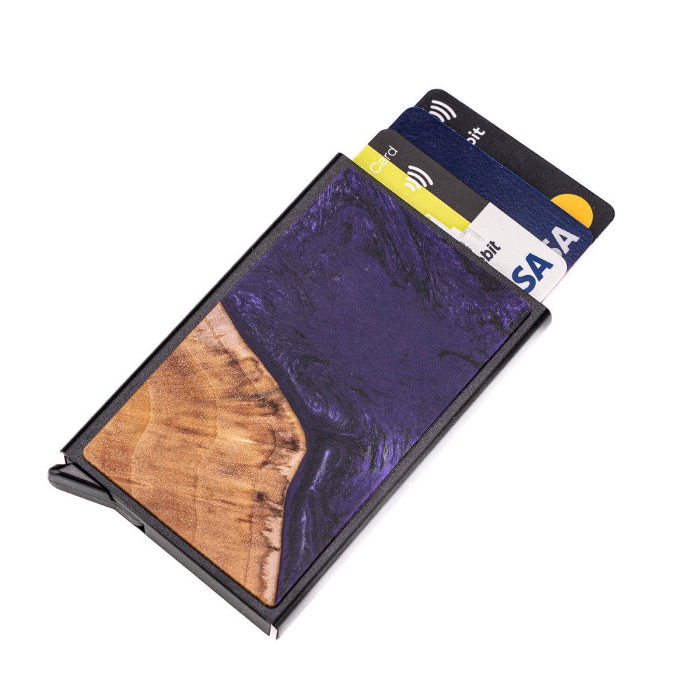 Etui na karty Bewood Unique Black - Violet (1)