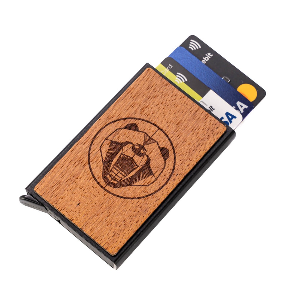 Credit Card Case Bewood Inox Bear Merbau (1)