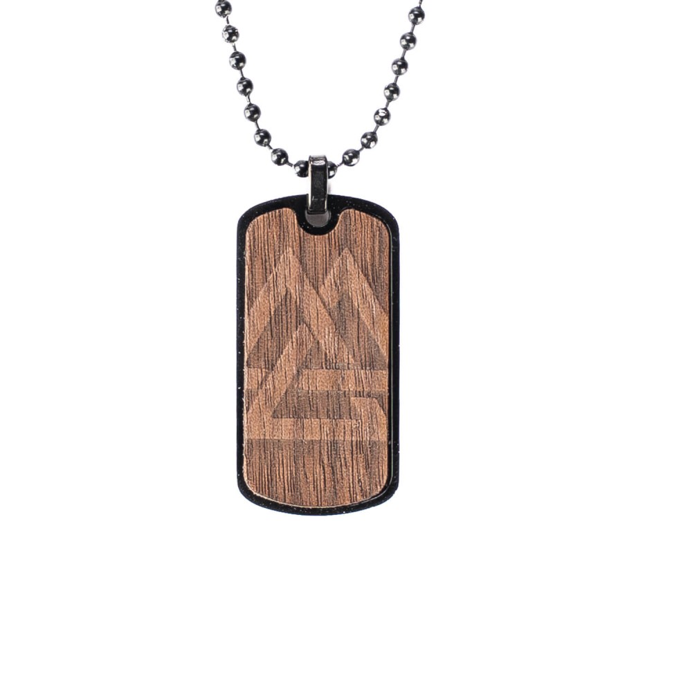 Dog tag Bewood Triangles  American Walnut Black (1)