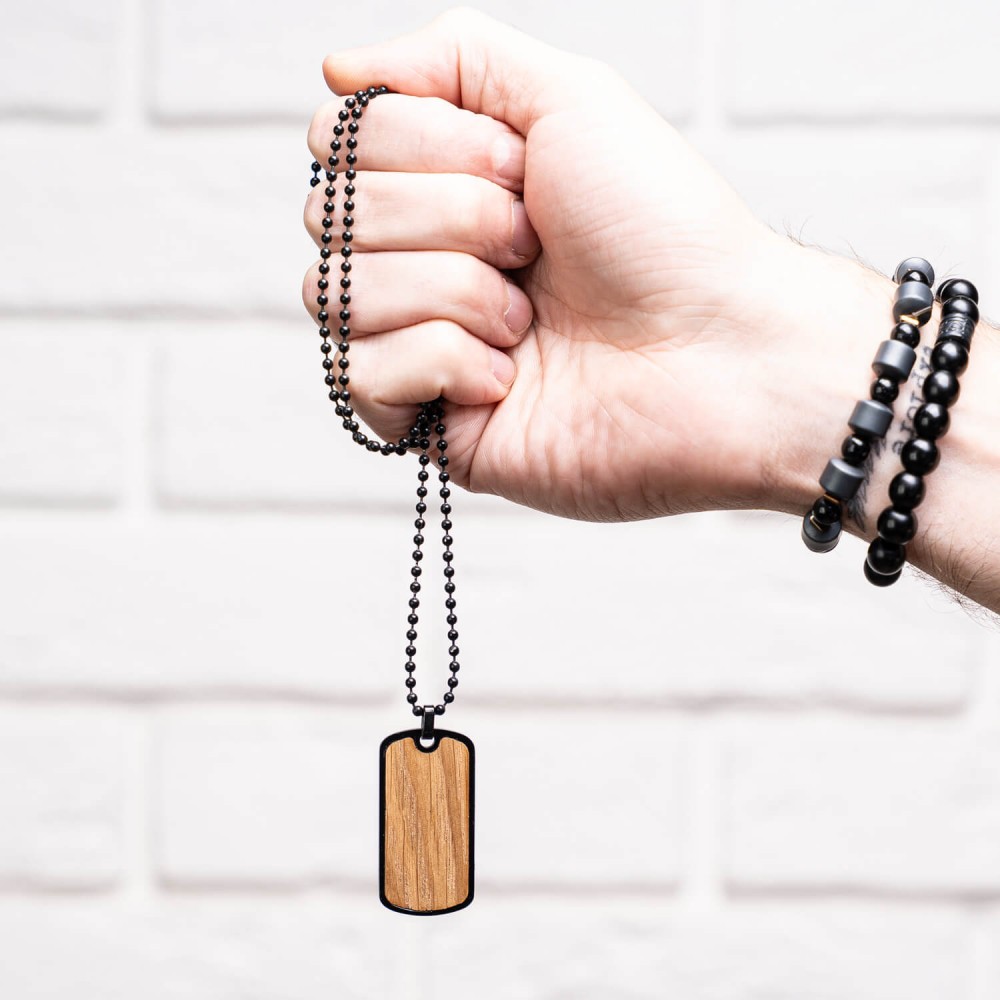 Dog tag Bewood  - American Walnut (4)