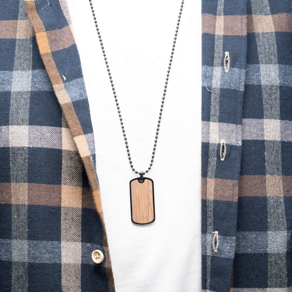 Dog tag Bewood  - American Walnut (5)