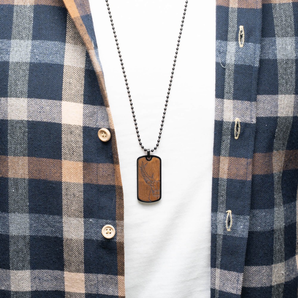 Dog tag Bewood  - Deer Imbuia (5)