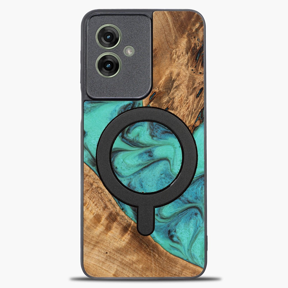 Etui Bewood Unique do Motorola G55 5G - Turquoise z MagSafe (1)