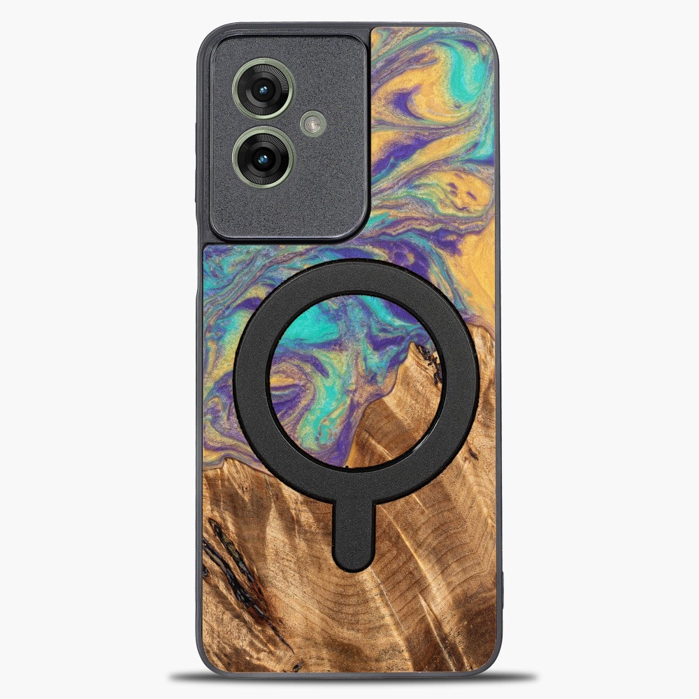 Etui Bewood Unique do Motorola G55 5G - Planets - Merkury z MagSafe (1)