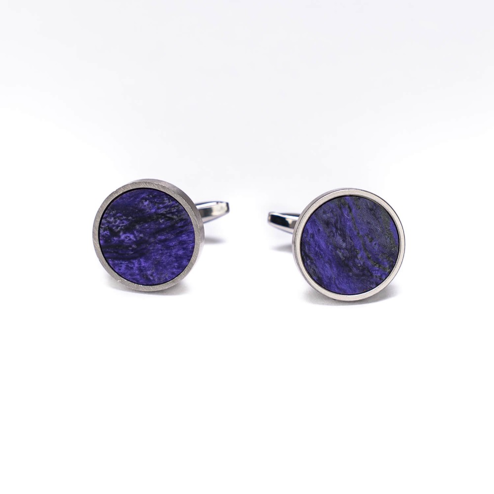 Spinki do mankietów Bewood Unique - Violet - Silver - 18mm (1)