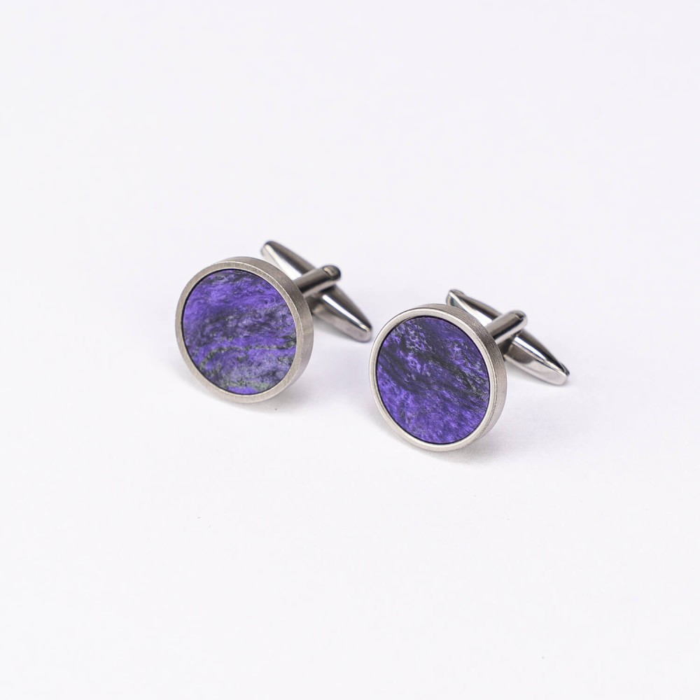 Spinki do mankietów Bewood Unique - Violet - Silver - 18mm (3)