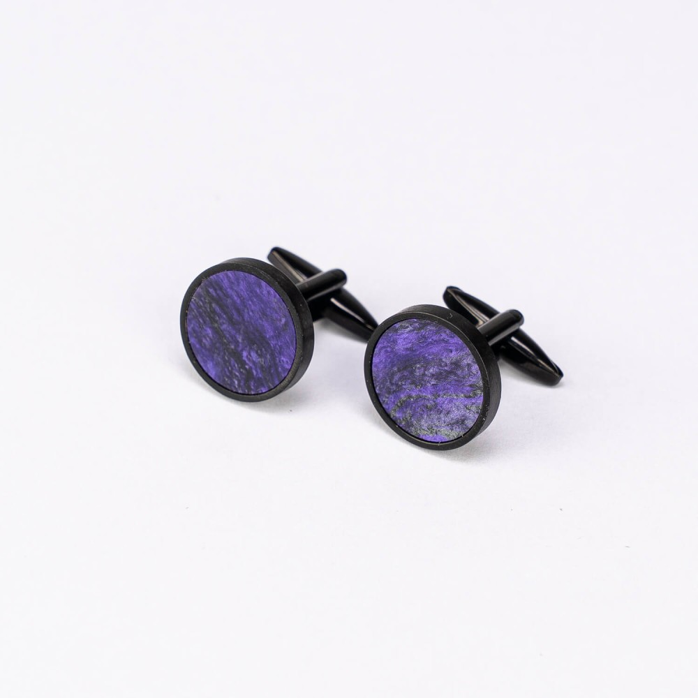 Spinki do mankietów Bewood Unique - Violet - Black - 18mm (3)
