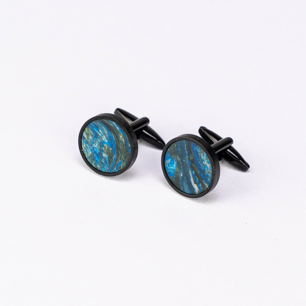 Spinki do mankietów Bewood Unique - Planets - Ziemia - Black - 18mm (3)