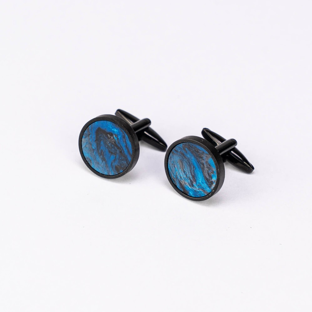 Spinki do mankietów Bewood Unique - Planets - Neptun - Black - 18mm (3)