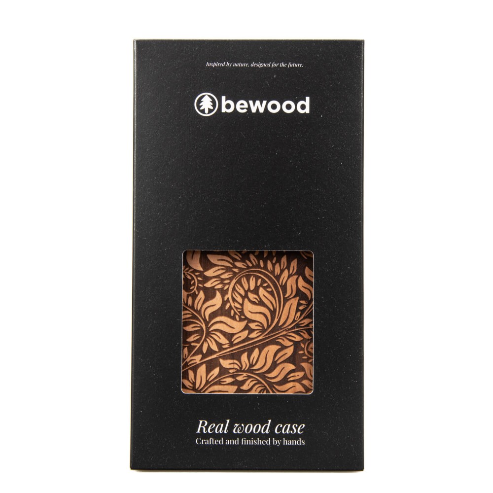 Drewniane Etui Bewood do Motorola G86 5G LIŚCIE JABŁOŃ (2)