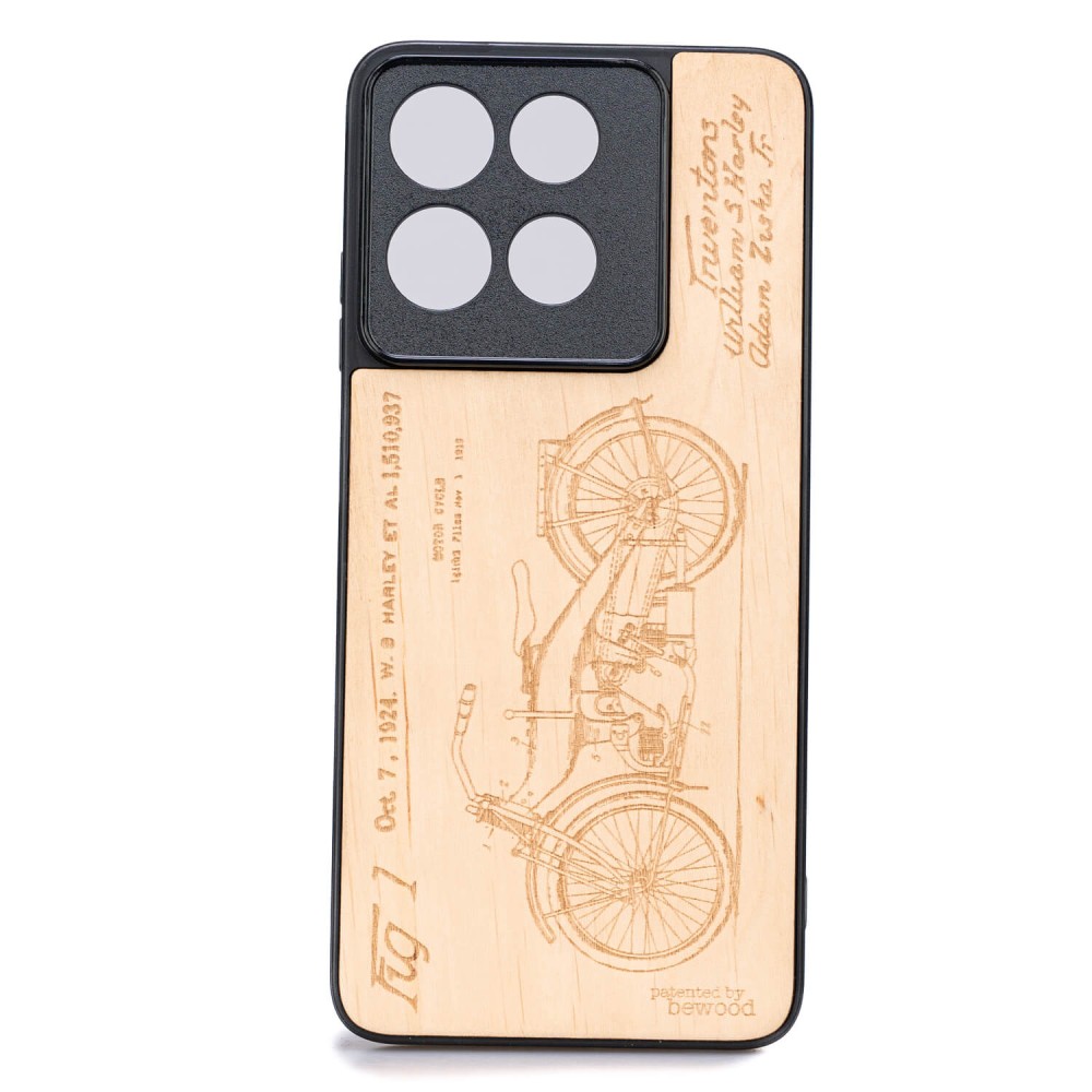 Drewniane Etui Bewood do Motorola G86 5G HARLEY PATENT ANIEGRE (1)